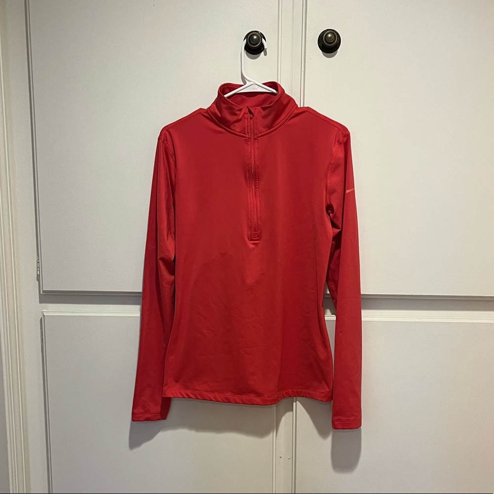 Bright pink Nike half zip workout jacket